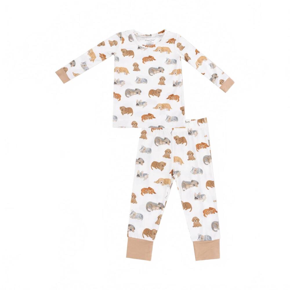 NEW ANGEL DEAR girls long sleeve loungewear set in napping puppies